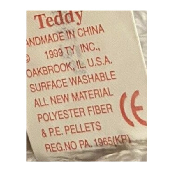 Ty White and Red Stuffed Animal Bear - Picture 7 of 7